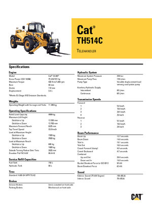 Teleszkópos rakodók Caterpillar TH514C