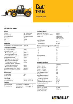 Teleszkópos rakodók Caterpillar TH514