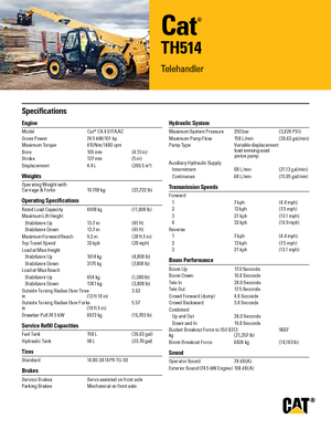 Teleszkópos rakodók Caterpillar TH514