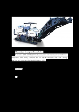 Burkolatmarók Zoomlion BG2000G