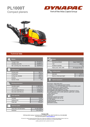 Burkolatmarók Dynapac PL 1000 T