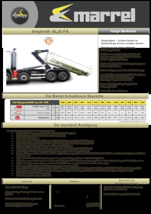 Konténer-emelőhorgos tehergépkocsik Marrel AL 20 PA S 54