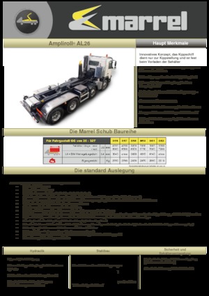 Konténer-emelőhorgos tehergépkocsik Marrel AL 26 DIN 58 B