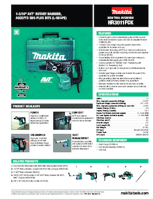 Fűrókalapácsok Makita HR3011FCK