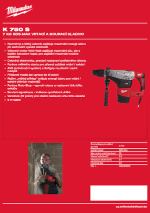 Fűrókalapácsok Milwaukee K 750 S
