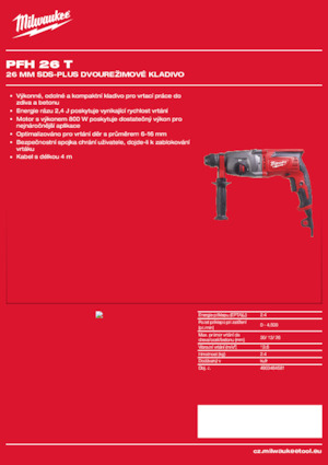 Fűrókalapácsok Milwaukee PFH 26 T