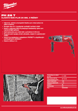Fűrókalapácsok Milwaukee PH 26 T