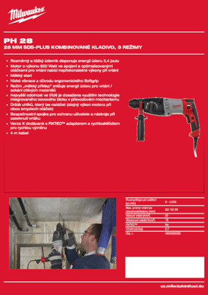 Fűrókalapácsok Milwaukee PH 28
