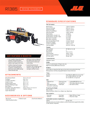 Forgó felsővázas teleszkóps rakodók JLG R1385