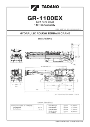 Terepjáró daruk Tadano GR-1100EX-3