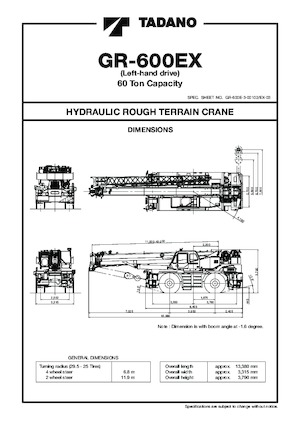 Terepjáró daruk Tadano GR-600EX-3
