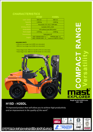 Terepjáró targoncák Mast Explorer H 20 DL