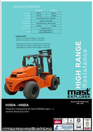 Terepjáró targoncák Mast Explorer H 35 DA