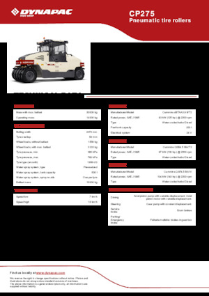 Gumihengerek Dynapac CP275