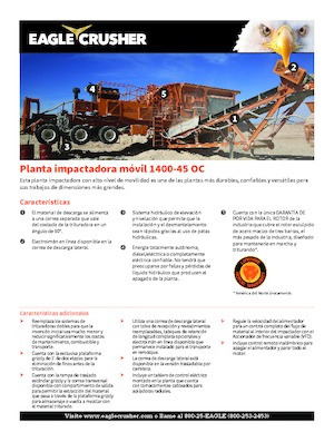 Kőtörmelék ujrahasznostó telepek Eagle Crusher 1400-45 OC