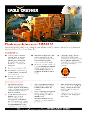 Kőtörmelék ujrahasznostó telepek Eagle Crusher 1600-69 CCS