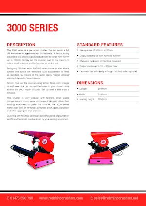 Kőtörmelék ujrahasznostó telepek Red Rhino 3000 series