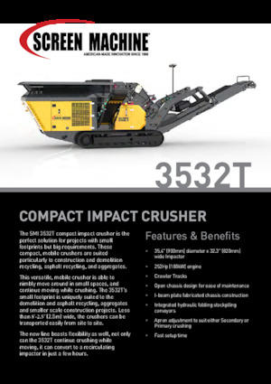 Kőtörmelék ujrahasznostó telepek Screen Machine Industries  3532T