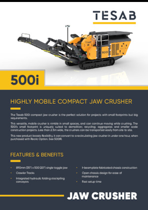 Kőtörmelék ujrahasznostó telepek Tesab 500i