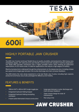 Kőtörmelék ujrahasznostó telepek Tesab 600i