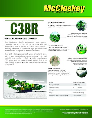 Kőtörmelék ujrahasznostó telepek McCloskey C38R