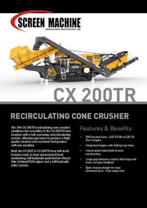 Kőtörmelék ujrahasznostó telepek Screen Machine Industries  CX 200TR