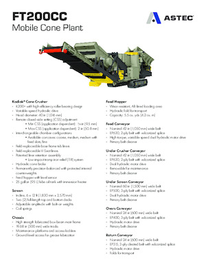 Kőtörmelék ujrahasznostó telepek Astec FT200CC