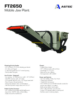 Kőtörmelék ujrahasznostó telepek Astec FT2650