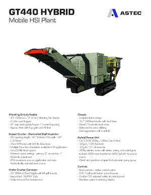 Kőtörmelék ujrahasznostó telepek Astec GT440