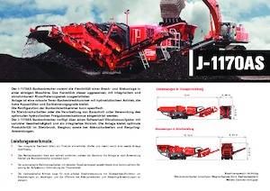 Kőtörmelék ujrahasznostó telepek Terex-Finlay J 1170 AS