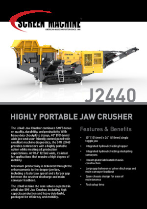 Kőtörmelék ujrahasznostó telepek Screen Machine Industries  J2440