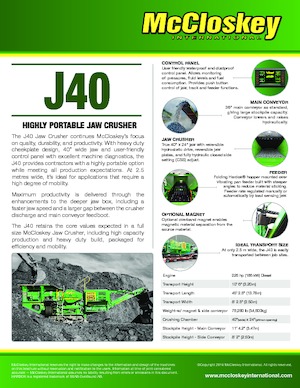 Kőtörmelék ujrahasznostó telepek McCloskey J40