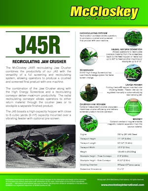 Kőtörmelék ujrahasznostó telepek McCloskey J45R