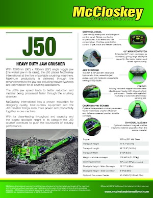 Kőtörmelék ujrahasznostó telepek McCloskey J50