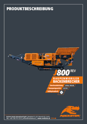 Kőtörmelék ujrahasznostó telepek Rockster J800rev