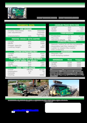 Kőtörmelék ujrahasznostó telepek Komplet LEM TRACK 7040