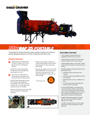 Kőtörmelék ujrahasznostó telepek Eagle Crusher MaxRap 25