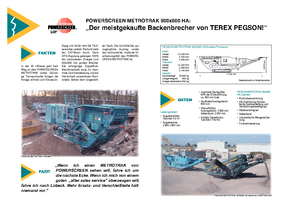Kőtörmelék ujrahasznostó telepek Powerscreen Metrotrak