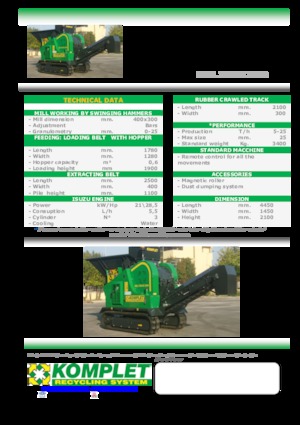 Kőtörmelék ujrahasznostó telepek Komplet MILL TRACK M 5000 