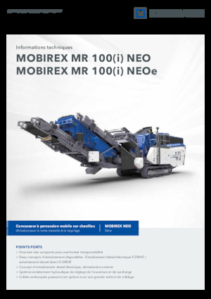 Kőtörmelék ujrahasznostó telepek Kleemann MR 100i NEO