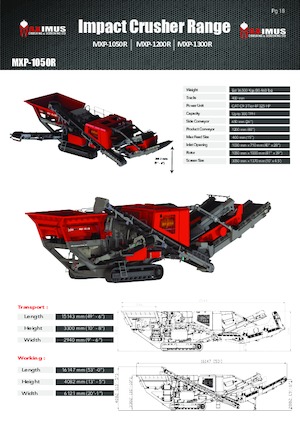 Kőtörmelék ujrahasznostó telepek Rubble Master MXP-1050R