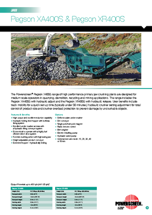Kőtörmelék ujrahasznostó telepek Powerscreen Pegson XR 400 S