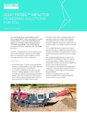 Kőtörmelék ujrahasznostó telepek Sandvik QI341