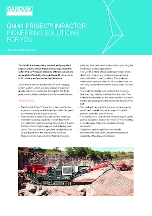 Kőtörmelék ujrahasznostó telepek Sandvik QI441 SDHS