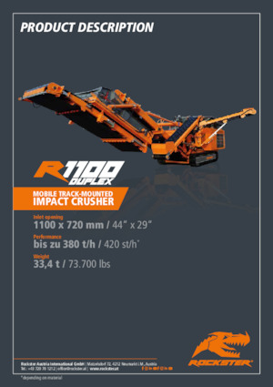 Kőtörmelék ujrahasznostó telepek Rockster R1100D