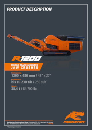 Kőtörmelék ujrahasznostó telepek Rockster R1200