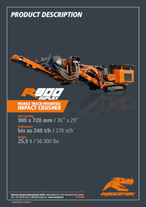 Kőtörmelék ujrahasznostó telepek Rockster R900D