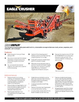Kőtörmelék ujrahasznostó telepek Eagle Crusher Rapid-Deploy 