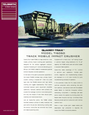 Kőtörmelék ujrahasznostó telepek Telsmith TI6060