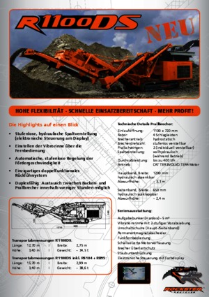 Kőtörmelék ujrahasznostó telepek Rockster R1200D 